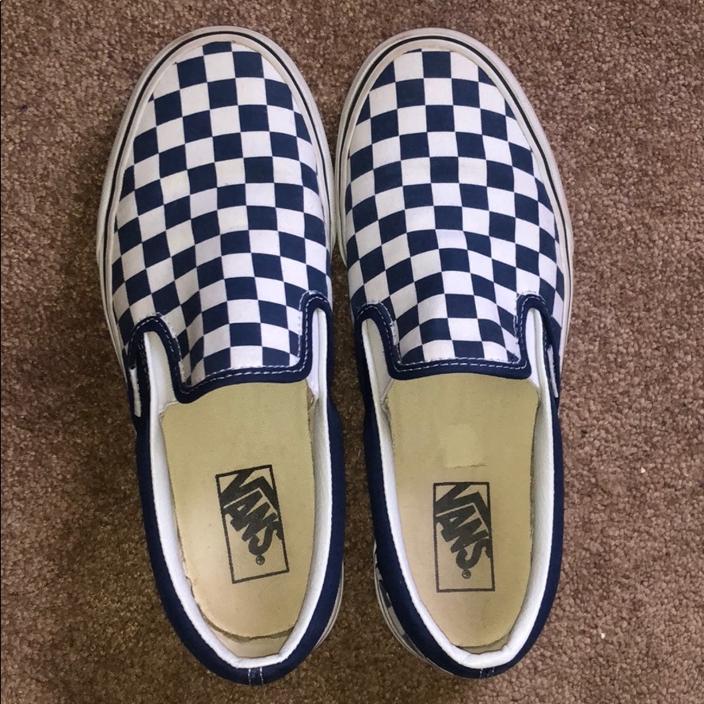 blue checkered vans